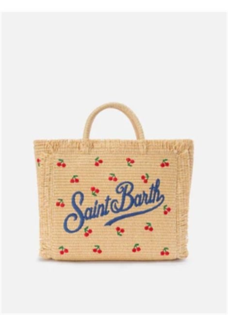 Borsa Media In paglia SAINT BARTH | COL0017 COLETTE STRAW N00345L CHERRY 41 EMB